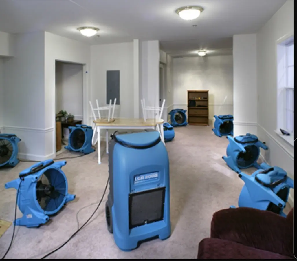 Air movers and dehumidifier setup for Water Extraction & Removal in La Mirada