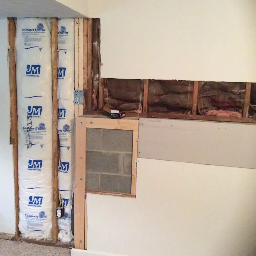 Wall insulation replacement during Contents Cleaning & Restoration in La Mirada